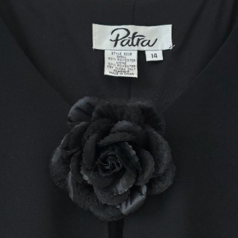 Little Black Cocktail Dress Layered Chiffon Elegant Romantic Flowy Patra Size 14 - Picture 9 of 16